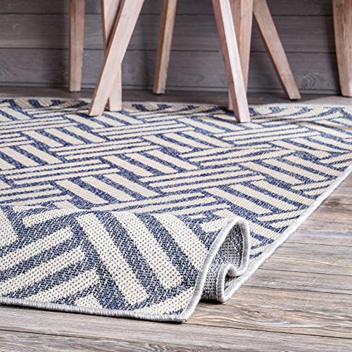 nuLOOM Charter Homely Herringbone Indoor/Outdoor Area Rug, 6' 7" x 9', Grey