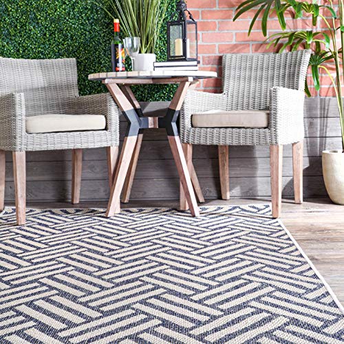 nuLOOM Charter Homely Herringbone Indoor/Outdoor Area Rug, 6' 7" x 9', Grey