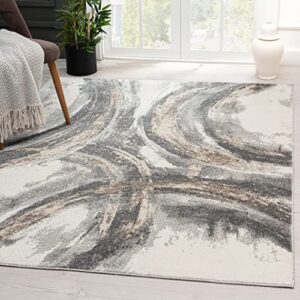 luxe weavers abstract gray 6×9 geometric area rug, medium pile modern carpet