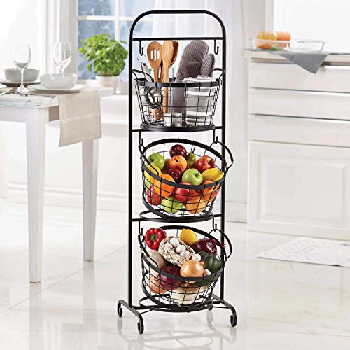 Mesa 3-Tier Market Basket Wrought Iron Removable