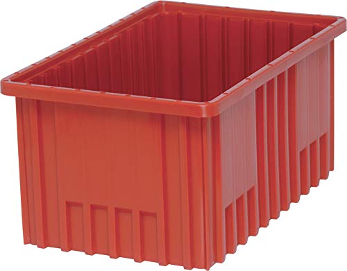 Quantum Storage K-DG92080RD-4 4-Pack Dividable Grid Container, 16-1/2" x 10-7/8" x 8", Red