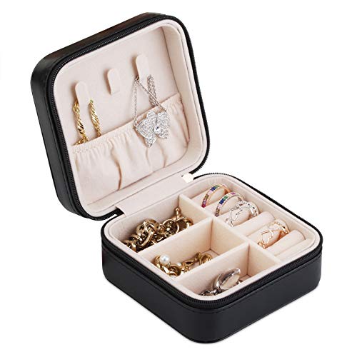 A&A Travel Jewelry Organizer Box - Portable Jewelry Storage Case Black