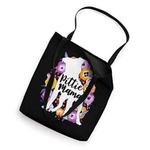 Pitbull Mama Purple Flowers Pittie Mom Cute Pit Bull Lover Tote Bag