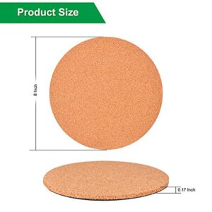 8" Cork Coasters, Round Cork & Plastic Plant Saucers for Gardening, Cork trivets for hot pots and Pans, Absorbent Cork mat for Wine, Coffee & Drinks, Cork Board for DIY Craft Supplies (Set of 2)