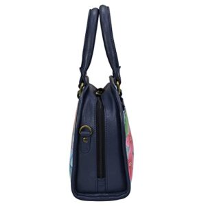 Anna by Anuschka Hand Painted Women’s Genuine Leather Convertible Satchel -Flamingo Fever