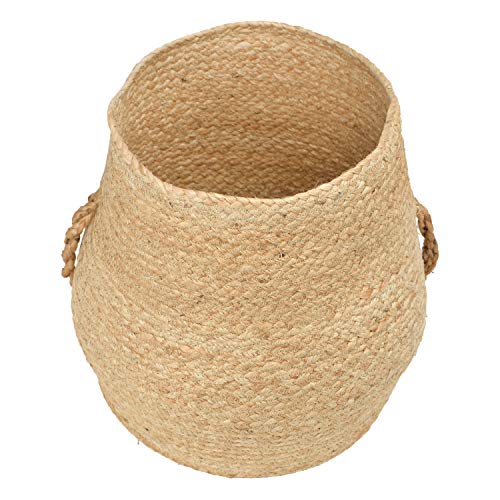 Creative Co-Op Hand-Woven Jute Handle Baskets, Natural