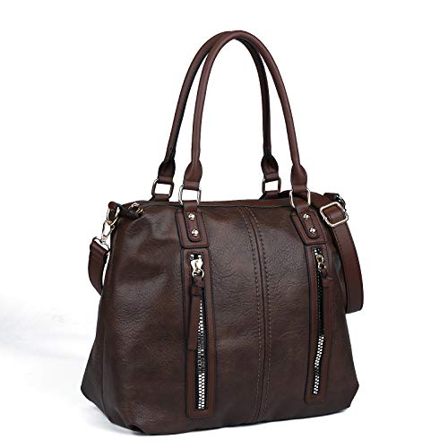 Top Handle Satchel Bags for Women Large Hobo Shoulder Bags Leather Tote Crossbody Purses and Handbags Multiple Pockets barrels Bag Coffee