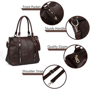 Top Handle Satchel Bags for Women Large Hobo Shoulder Bags Leather Tote Crossbody Purses and Handbags Multiple Pockets barrels Bag Coffee