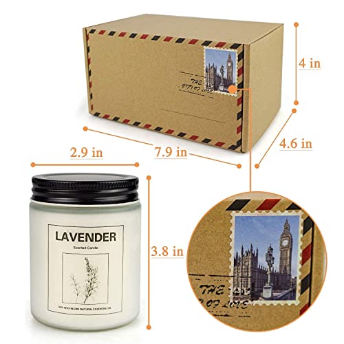 Lavender Candles for Home Scented Candles Gifts for Women 7 oz 50 Hrs Long Lasting Highly Scented Soy Lavender Candle Set for Body Relaxation & Stress Relief, 2 Pcs