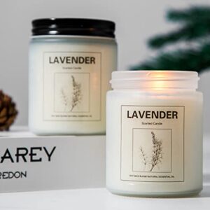 Lavender Candles for Home Scented Candles Gifts for Women 7 oz 50 Hrs Long Lasting Highly Scented Soy Lavender Candle Set for Body Relaxation & Stress Relief, 2 Pcs