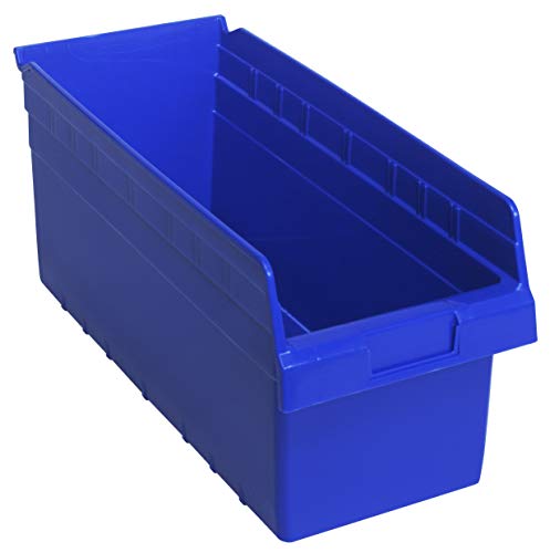 QUANTUM STORAGE SYSTEMS K-QSB808BL-4 4-Pack Store-Max Plastic 8" Shelf Bins, 17-7/8" x 8-3/8" x 8", Blue