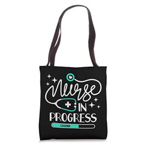 future nurse life nursing school student nurse in progress tote bag