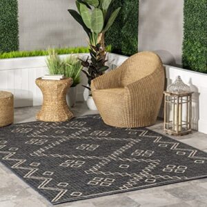 nuloom charter diamonded helix indoor/outdoor area rug, 5′ x 8′, grey