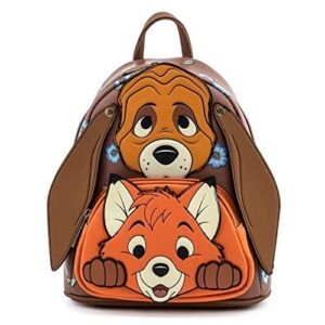 loungefly disney fox and hound todd and cooper cosplay womens double strap shoulder bag purse