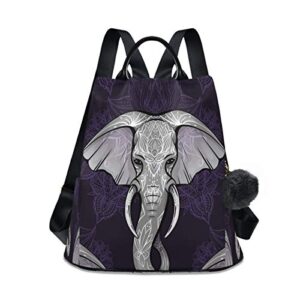 alaza ethnic elephant head backpack purse with adjustable straps for woman ladies
