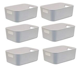 besli pack of 6 small storage bin,durable storage basket cabinet organizer