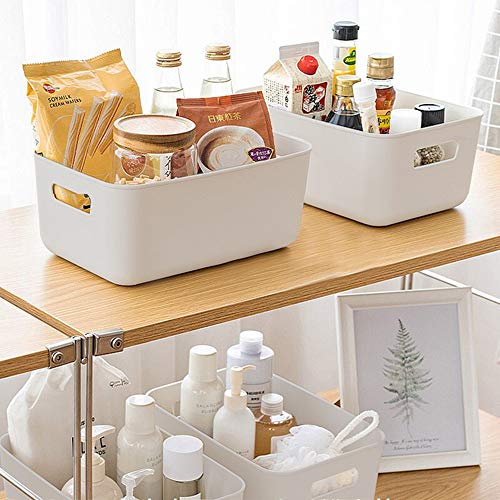 Besli Pack of 6 Small Storage Bin,Durable Storage Basket Cabinet Organizer