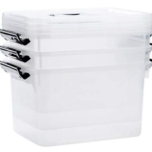 5-Pack Clear Storage Latch Box/Bin with Lid, 8 Litre Stackable Plastic Storage with Handle (8.5 Quart)