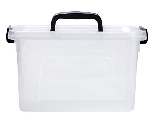 5-Pack Clear Storage Latch Box/Bin with Lid, 8 Litre Stackable Plastic Storage with Handle (8.5 Quart)