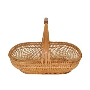 uhbgt large storage wicker basket gift baskets with handle willow woven picnic basket easter candy basket egg gathering wedding basket