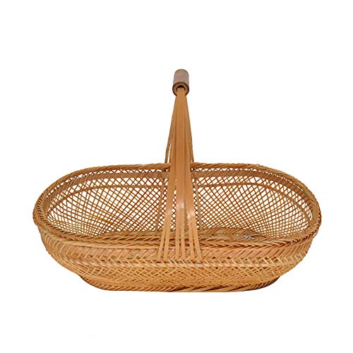 UHBGT Large Storage Wicker Basket Gift Baskets with Handle Willow Woven Picnic Basket Easter Candy Basket Egg Gathering Wedding Basket