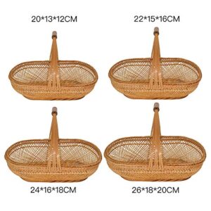 UHBGT Large Storage Wicker Basket Gift Baskets with Handle Willow Woven Picnic Basket Easter Candy Basket Egg Gathering Wedding Basket