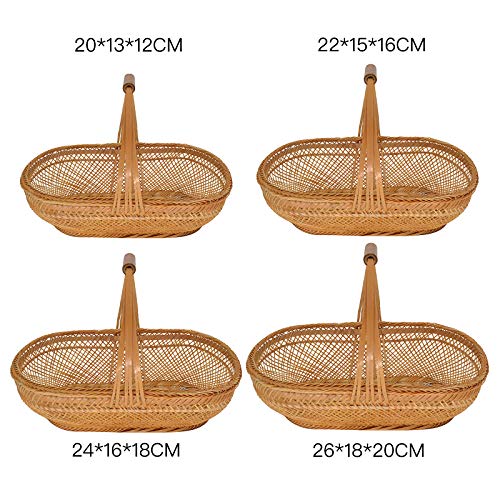 UHBGT Large Storage Wicker Basket Gift Baskets with Handle Willow Woven Picnic Basket Easter Candy Basket Egg Gathering Wedding Basket