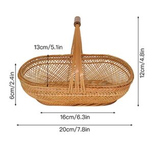 UHBGT Large Storage Wicker Basket Gift Baskets with Handle Willow Woven Picnic Basket Easter Candy Basket Egg Gathering Wedding Basket