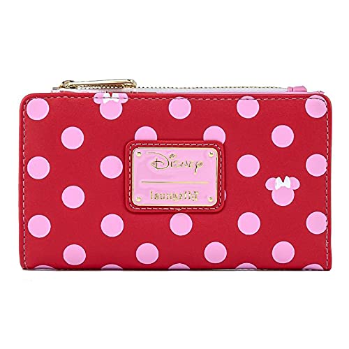 Loungefly Disney Minnie Mouse Pink Polka Dot Pattern Faux Leather Wallet