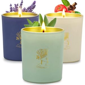 sage candles for cleansing house, meditation, protection, and banishing negative energy, 3 pack 7.8 oz candles for home scented, 105 hour long lasting scented candles,candles gifts for women