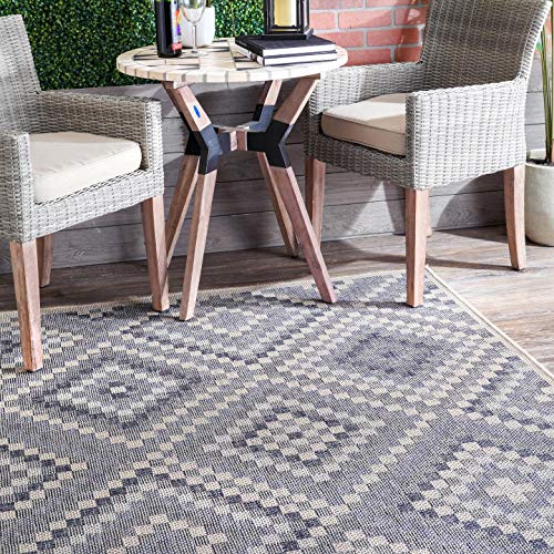 nuLOOM Charter Aztec Trellis Indoor/Outdoor Area Rug, 8' x 10', Grey