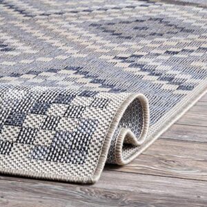 nuLOOM Charter Aztec Trellis Indoor/Outdoor Area Rug, 8' x 10', Grey