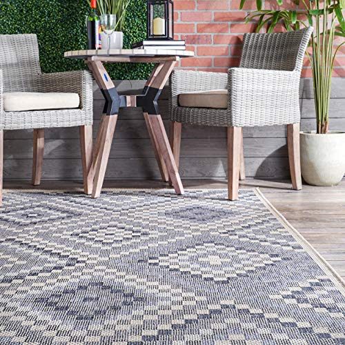 nuLOOM Charter Aztec Trellis Indoor/Outdoor Area Rug, 8' x 10', Grey