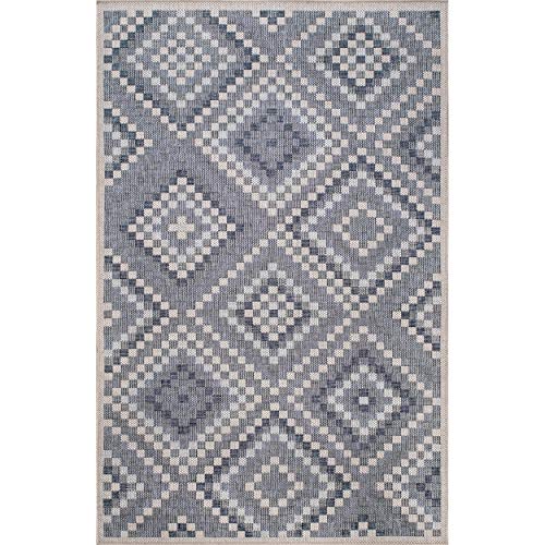 nuLOOM Charter Aztec Trellis Indoor/Outdoor Area Rug, 8' x 10', Grey