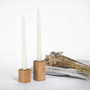 CANDWAX 12 inch Taper Candles Set of 12 - Dripless Taper Candles Ivory and Unscented Candlesticks - Perfect as Dinner Candles and Household Candles - Pearl Candles