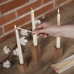 CANDWAX 12 inch Taper Candles Set of 12 - Dripless Taper Candles Ivory and Unscented Candlesticks - Perfect as Dinner Candles and Household Candles - Pearl Candles