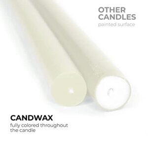 CANDWAX 12 inch Taper Candles Set of 12 - Dripless Taper Candles Ivory and Unscented Candlesticks - Perfect as Dinner Candles and Household Candles - Pearl Candles