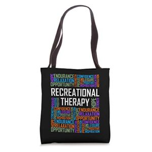recreational therapy words gift therapist rt month gifts tote bag