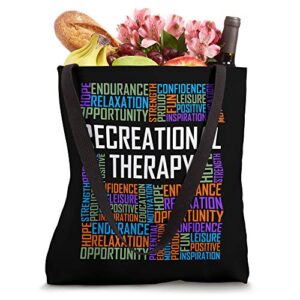 Recreational Therapy Words Gift Therapist RT Month Gifts Tote Bag