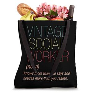 Retro Social Worker Definition Public Servant Caseworker Tote Bag