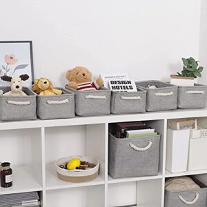 Bidtakay Baskets Set Fabric Storage Bins-Grey Bundled Baskets of 3 Medium Baskets 15" X 11" X 9.5" + 6 Small Baskets 11.8" X 7.8" X 5" for Shelves, Organizing