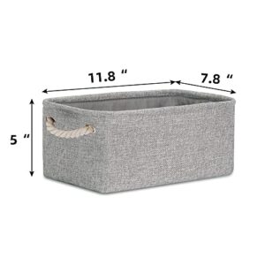 Bidtakay Baskets Set Fabric Storage Bins-Grey Bundled Baskets of 3 Medium Baskets 15" X 11" X 9.5" + 6 Small Baskets 11.8" X 7.8" X 5" for Shelves, Organizing