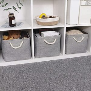 Bidtakay Baskets Set Fabric Storage Bins-Grey Bundled Baskets of 3 Medium Baskets 15" X 11" X 9.5" + 6 Small Baskets 11.8" X 7.8" X 5" for Shelves, Organizing