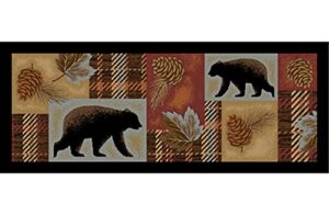 cozy cabin highland forest accent rug, 24″x60″, multi