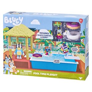 Bluey Pool Playset and Figure, 2.5-3 inch Articulated Figure and Accessories