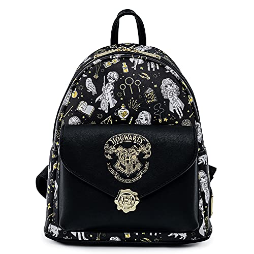 Loungefly Harry Potter Magical Elements All Over Print Womens Double Strap Shoulder Bag Purse