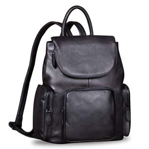 leather backpack for women vintage handmade casual rucksack satchel (darkgray)
