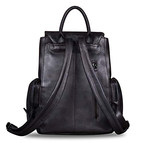 Leather Backpack for Women Vintage Handmade Casual Rucksack Satchel (Darkgray)