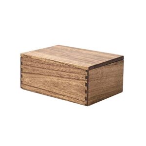 kirigen wood stash box with lid – decorative boxes for crafts, sewing, keepsake, memory – wooden diy storage box stash jewelry – wooden boxes for home office storage dark brown (snh-dbr)