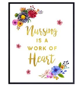 nurse wall art decor poster – appreciation gift for registered nurse practitioner, rn, physician assistant, pa, lpn, lvn, rna, cna – medical decoration for hospital, doctor office – 8×10 unframed